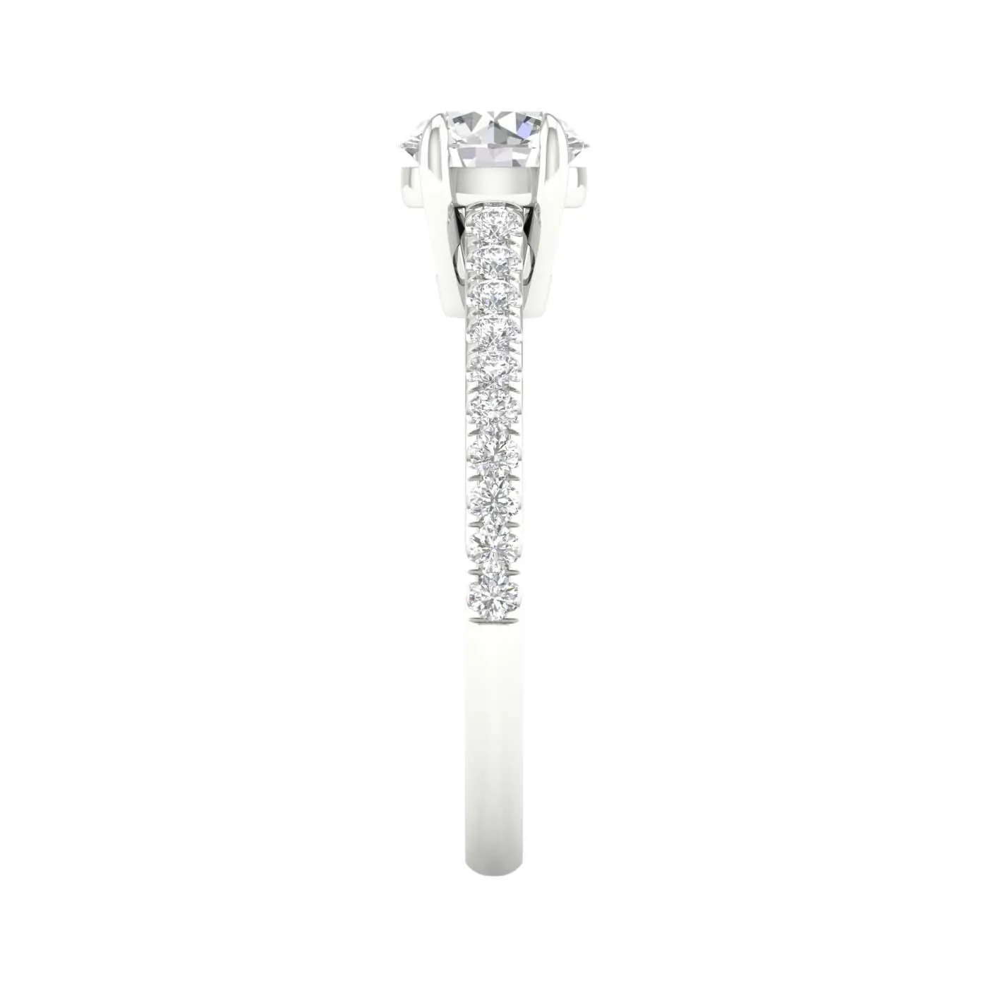 14K White Gold Lab Grown Round Diamond Engagement Ring