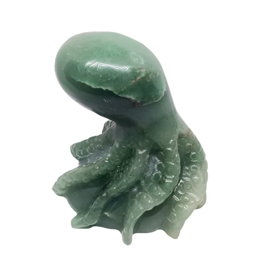 360G Green Aventurine Crystal Octopus Carving