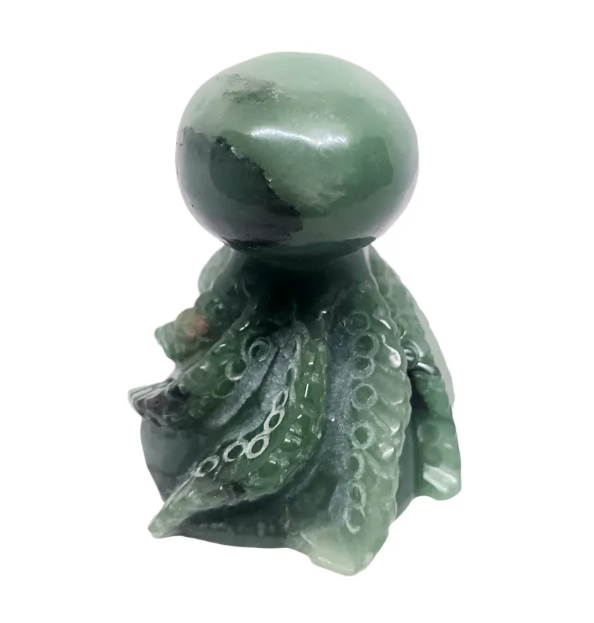 360G Green Aventurine Crystal Octopus Carving