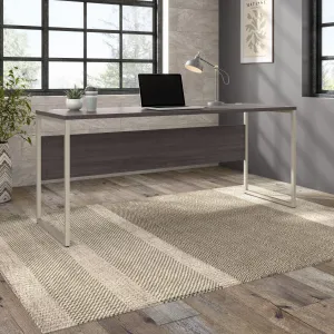 72" Modern Executive Office Desk with Wire Management in Storm Gray