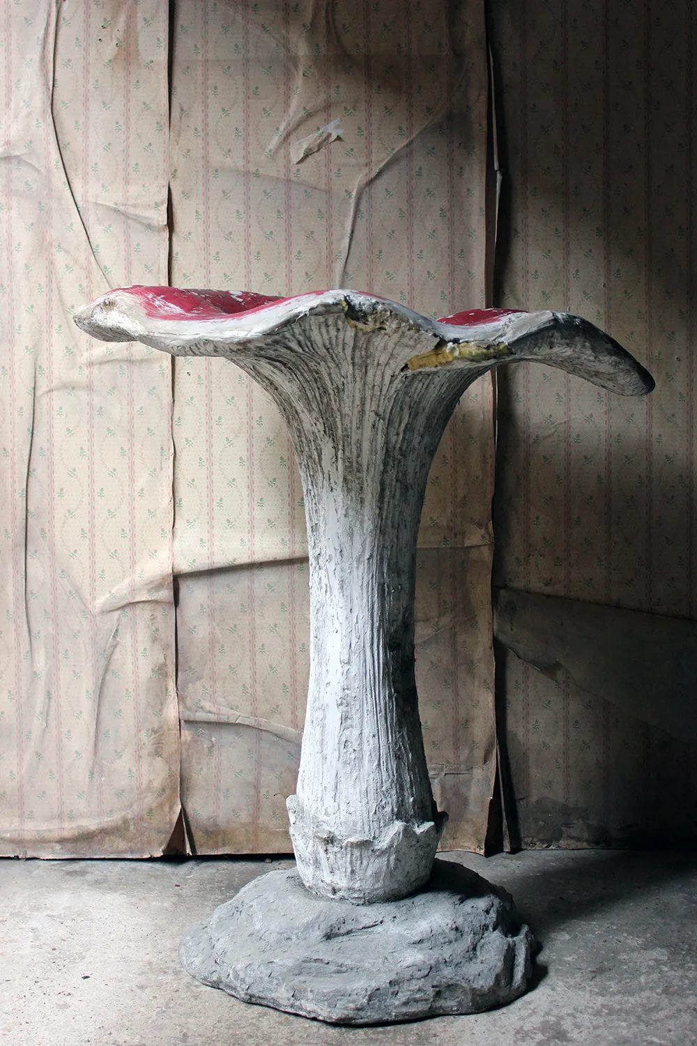 A Large Stylised Mid-20thC Painted Plaster & Fibreglass Theatre Prop Model of a Fly Agaric Toadstool