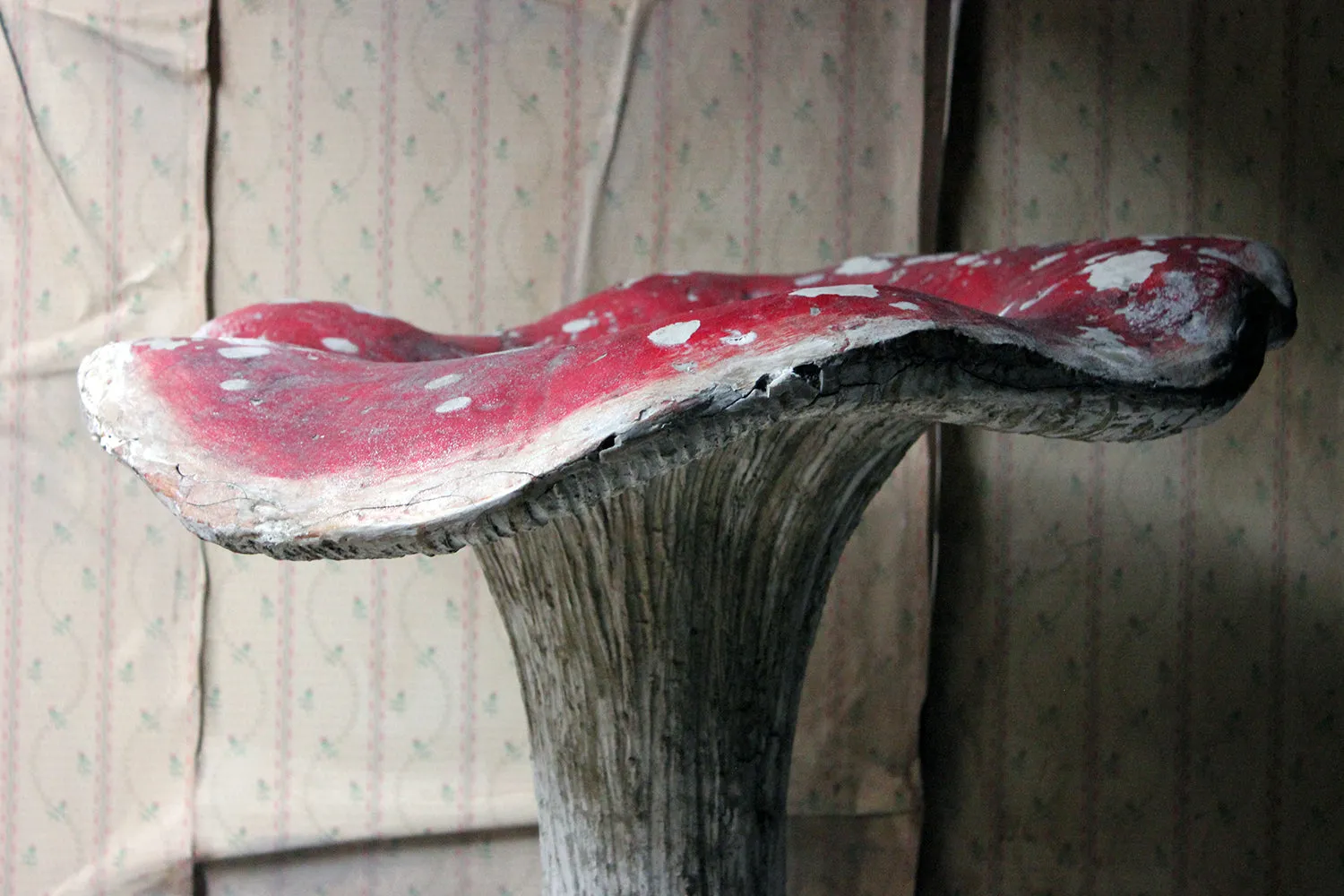 A Large Stylised Mid-20thC Painted Plaster & Fibreglass Theatre Prop Model of a Fly Agaric Toadstool