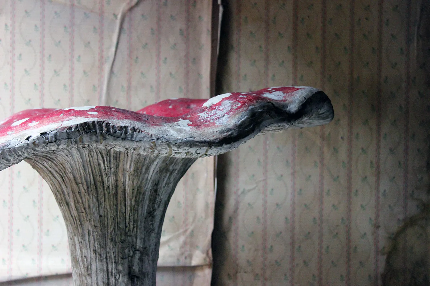 A Large Stylised Mid-20thC Painted Plaster & Fibreglass Theatre Prop Model of a Fly Agaric Toadstool