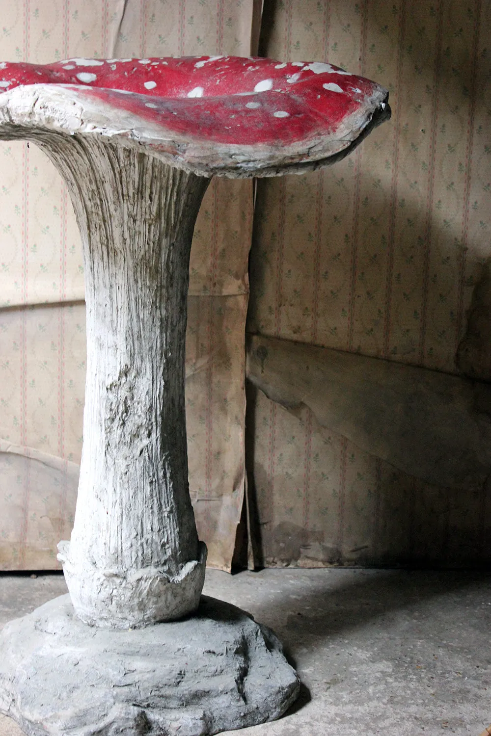 A Large Stylised Mid-20thC Painted Plaster & Fibreglass Theatre Prop Model of a Fly Agaric Toadstool