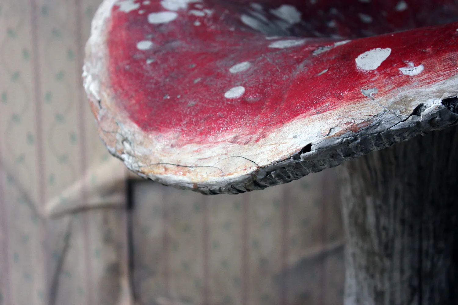 A Large Stylised Mid-20thC Painted Plaster & Fibreglass Theatre Prop Model of a Fly Agaric Toadstool