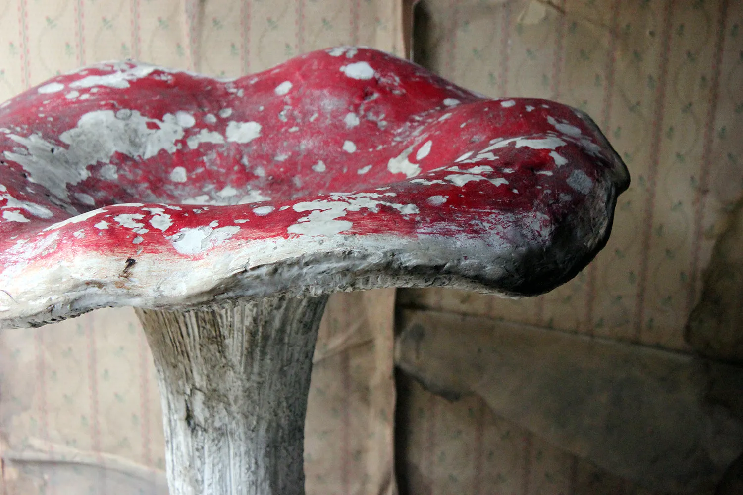 A Large Stylised Mid-20thC Painted Plaster & Fibreglass Theatre Prop Model of a Fly Agaric Toadstool