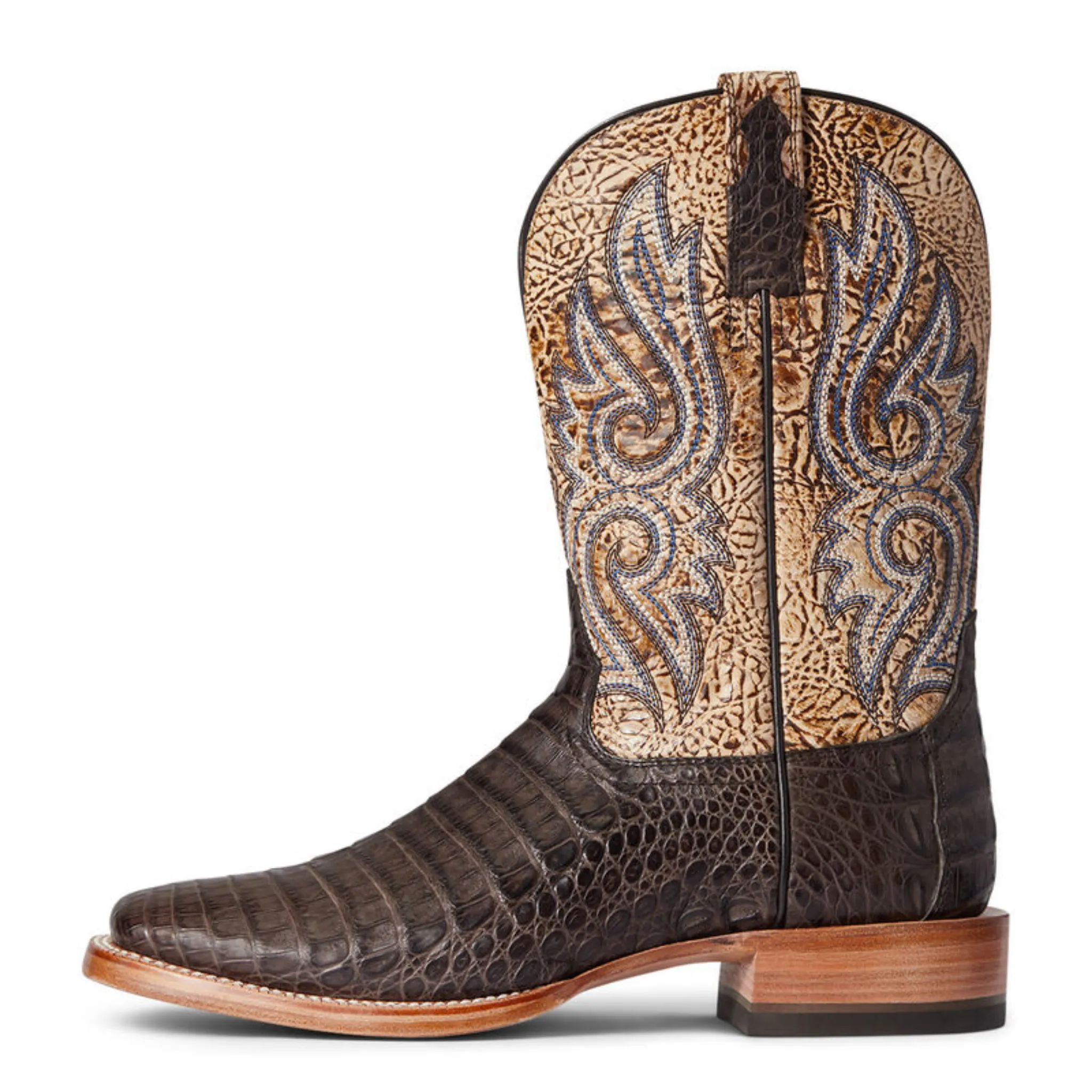 ARIAT MEN'S CHOCOLATE DENTON CAIMEN BELLY WESTERN BOOT - 10035922