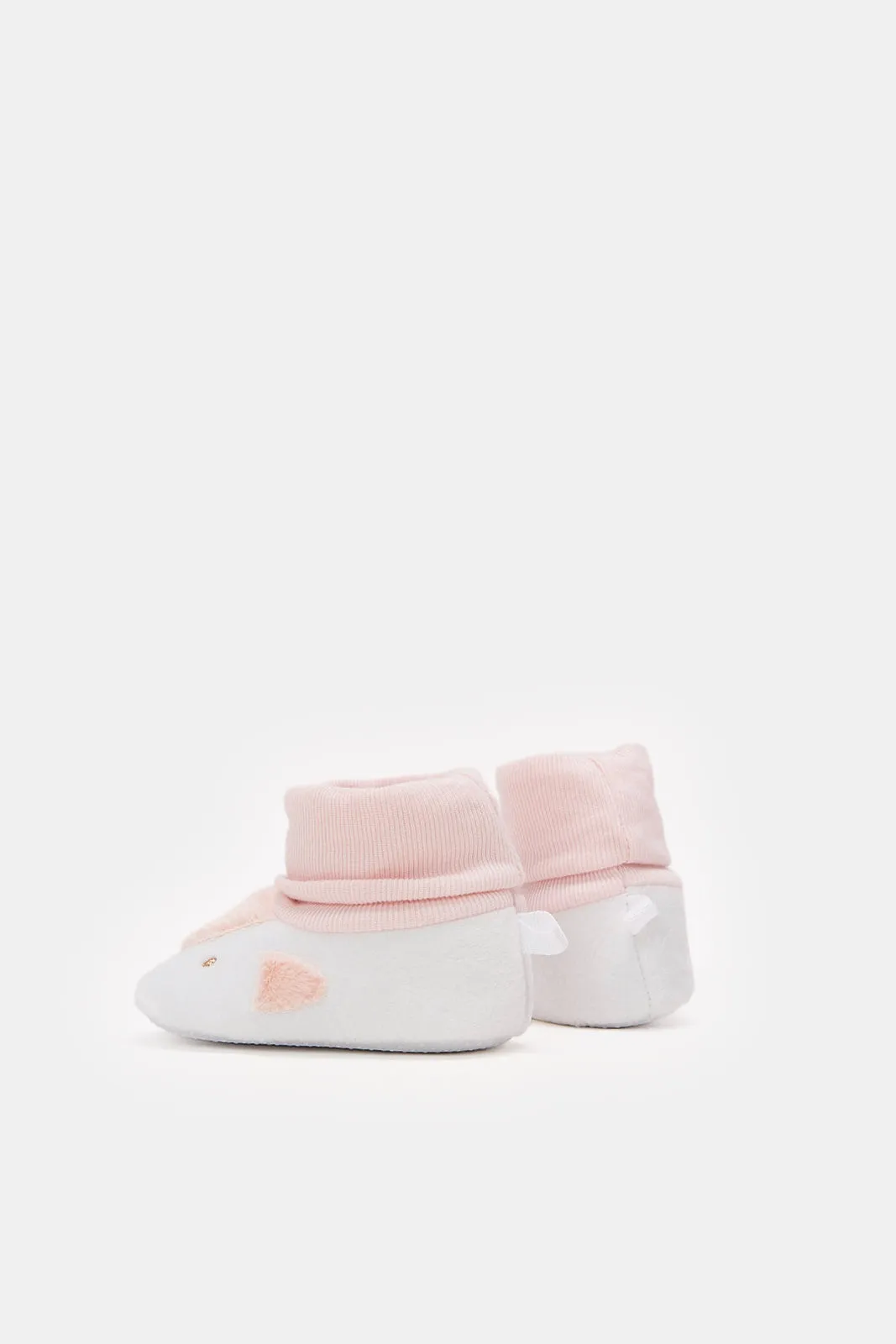 Babies Pink And White Mouse Bootie