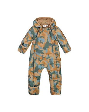 Baby Mid-season Quilted One Piece Beige Printed Camo Dinos