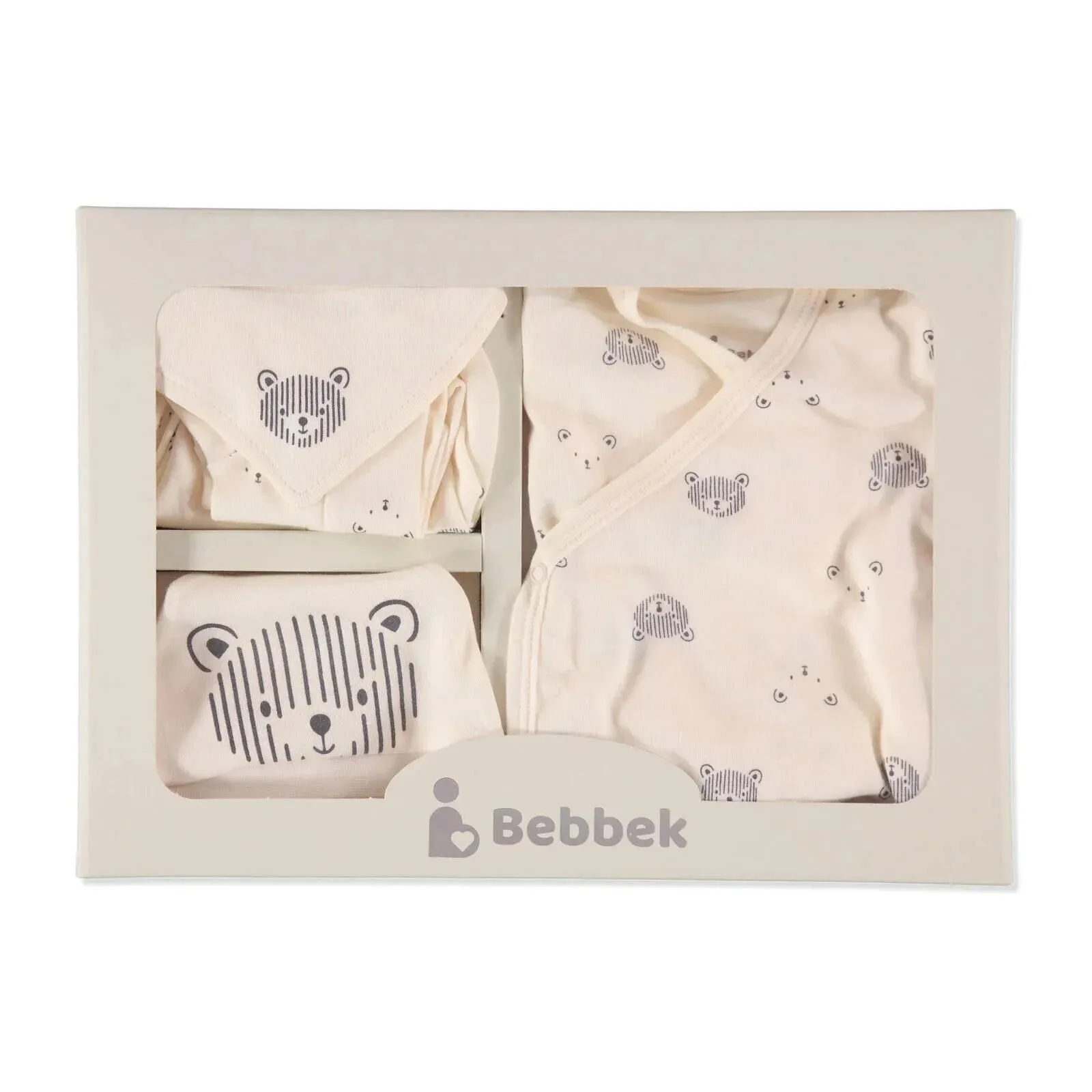 Bebbek Baby Boy 5 pcs Newborn Starter Set - White