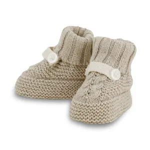 Beige Knit Booties