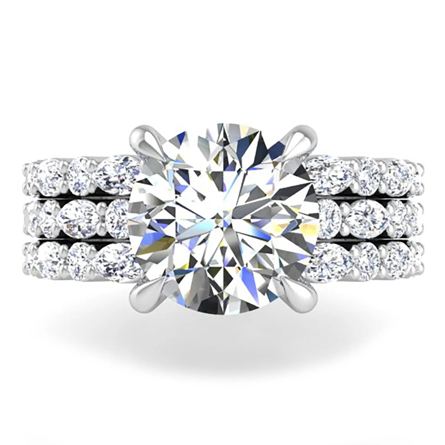 Ben Garelick Halley Three Row Marquise & Round Cut Diamond Engagement Ring