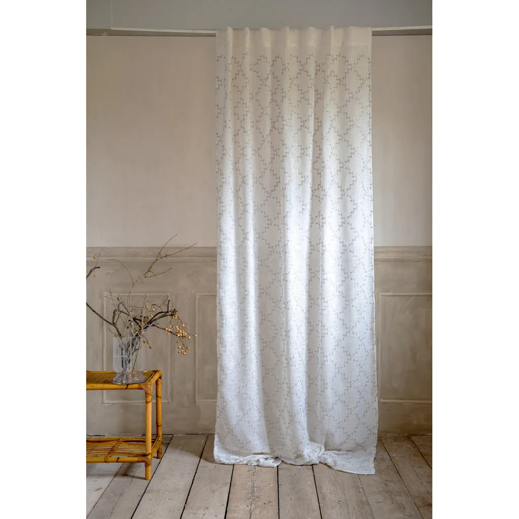 Blanc Mariclò Set due Tende beige con ricami Shabby Chic 140x290 cm