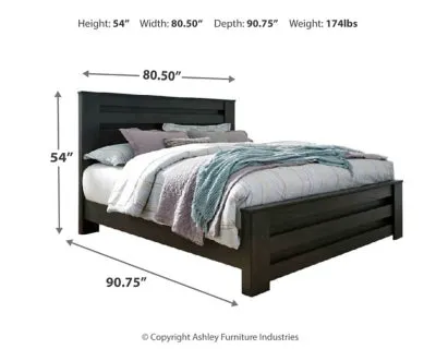 Brinxton King Panel Bed with Mirrored Dresser and Nightstand