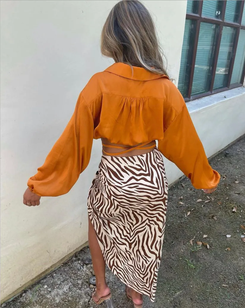 Brown Zebra Skirt