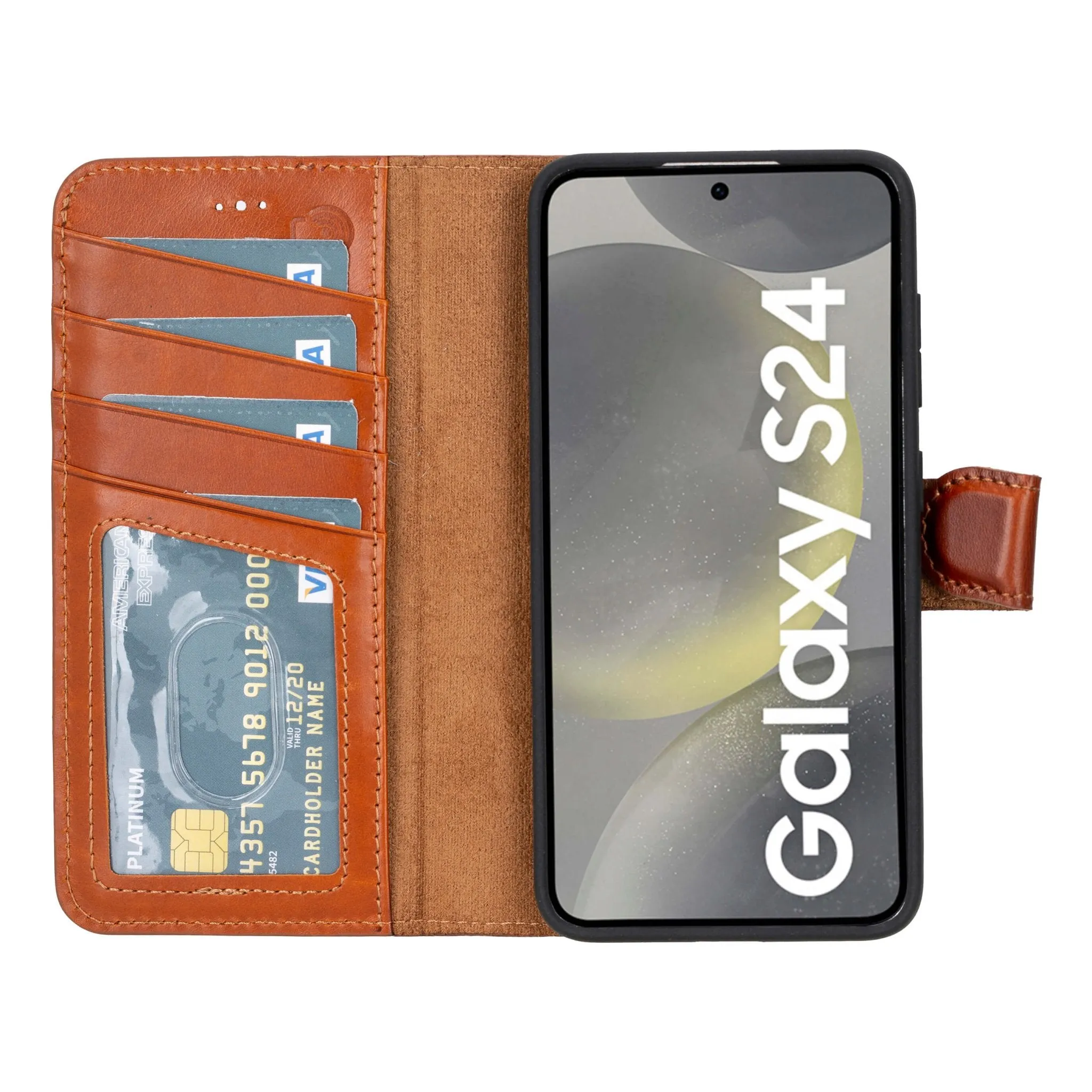 Carter Samsung Galaxy S24 Wallet Case, Burnished Tan