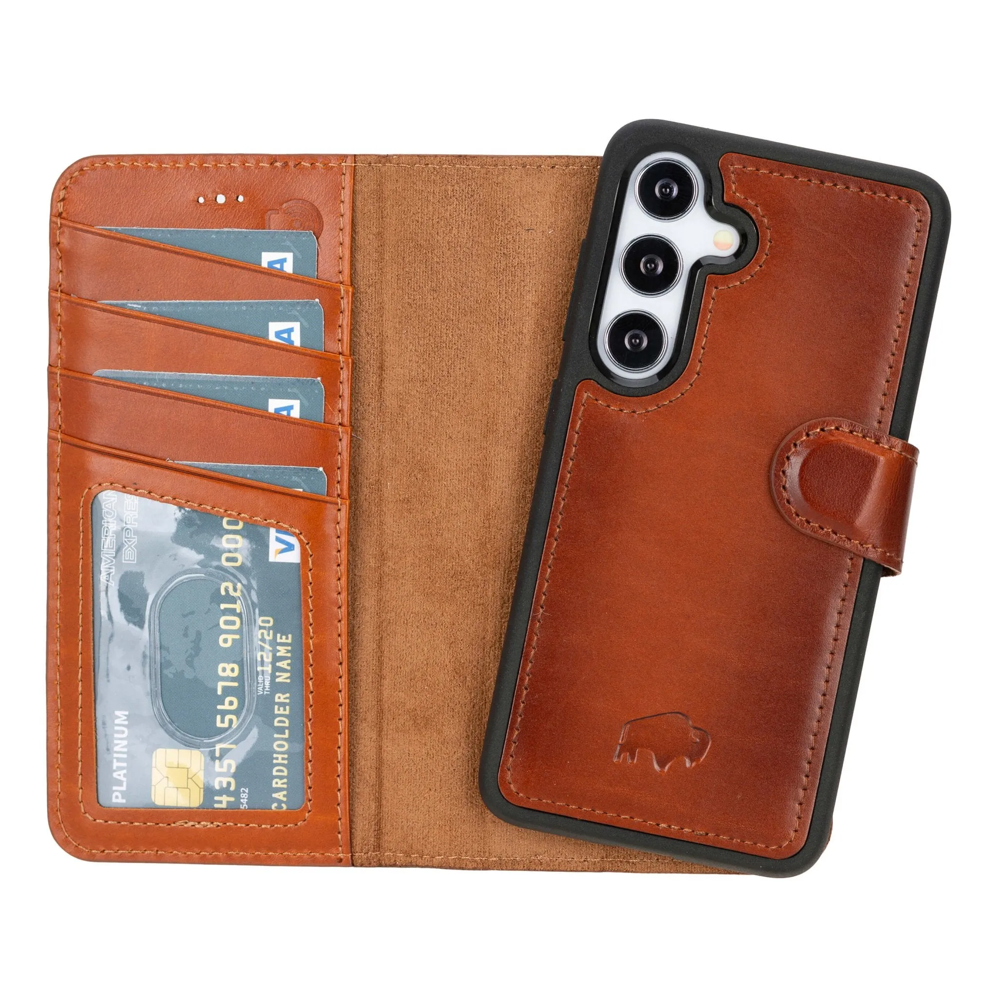 Carter Samsung Galaxy S24 Wallet Case, Burnished Tan