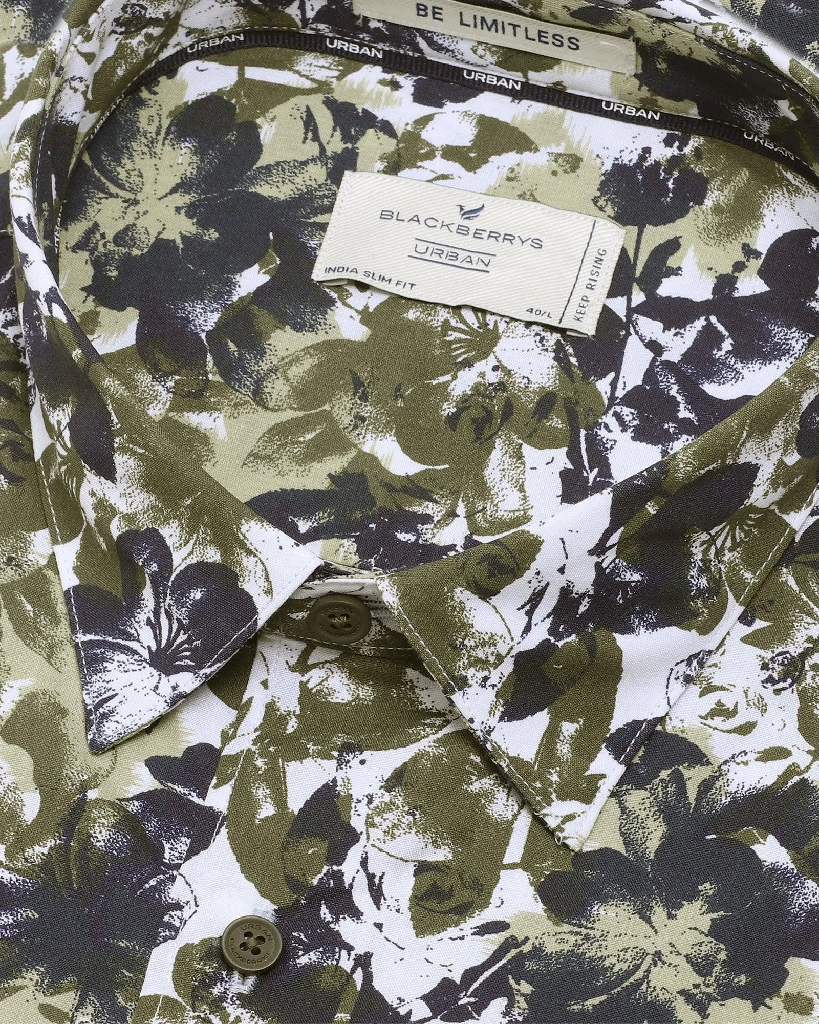 Casual Olive Printed Shirt - Deck