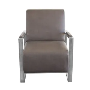 Century Accent Chair w/ Stainless Steel Frame by Diamond Sofa - Elephant Grey