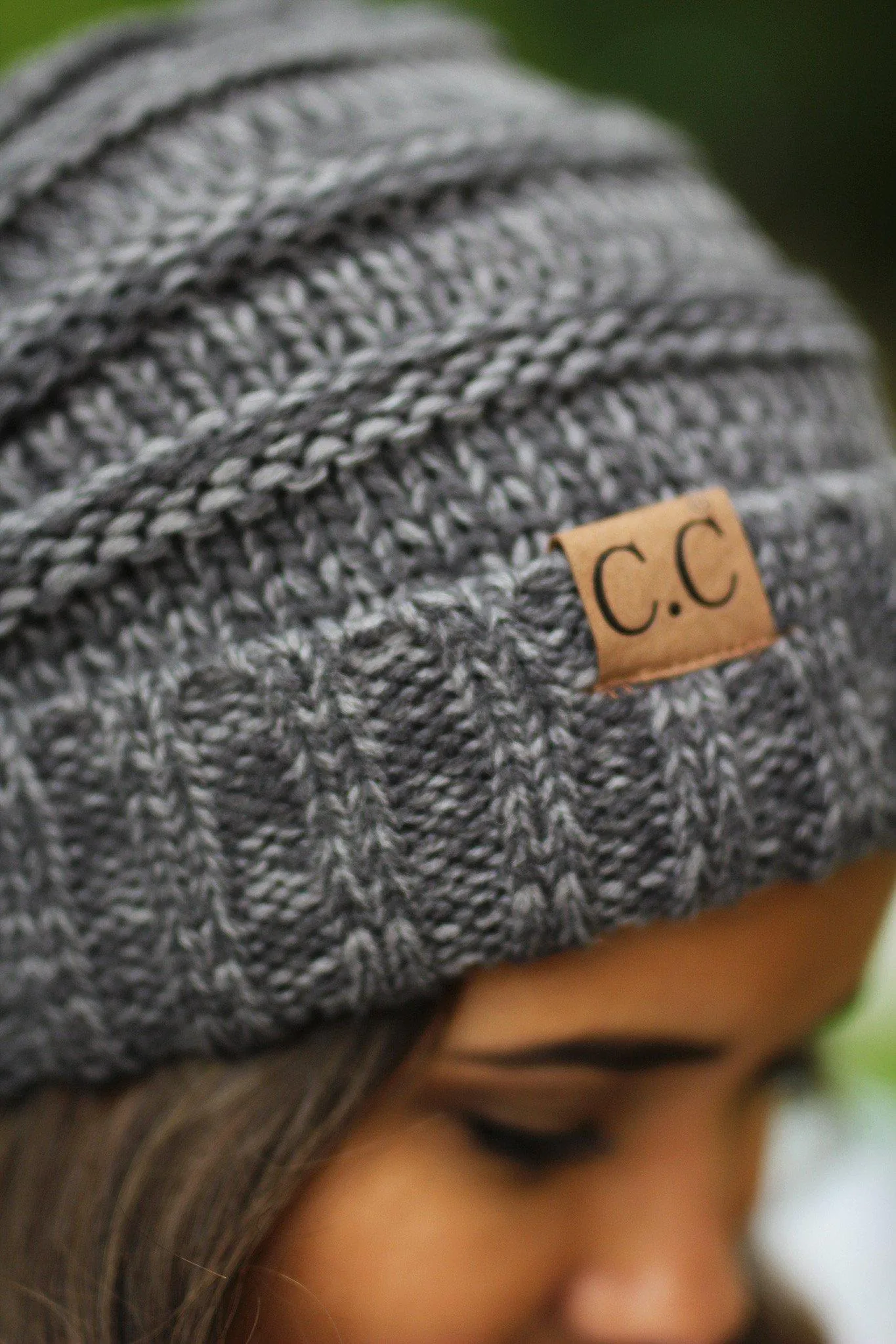 Charcoal Two Toned Slouchy Beanie