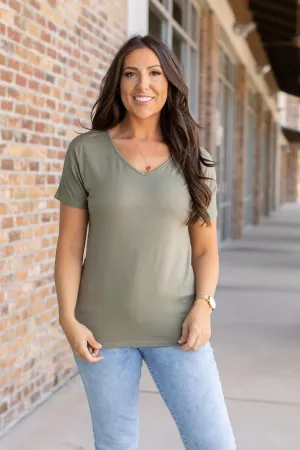 Chloe Cozy Tee - Olive by Michelle Mae