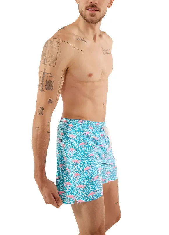 Chubbies Mens The Domingos Are For Flamingos 5.5" Classic Swim Trunks