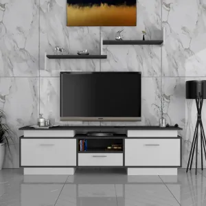 Classic TV Table in White and Gray