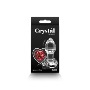 Crystal Desires Red Heart Gem Glass Plug Small