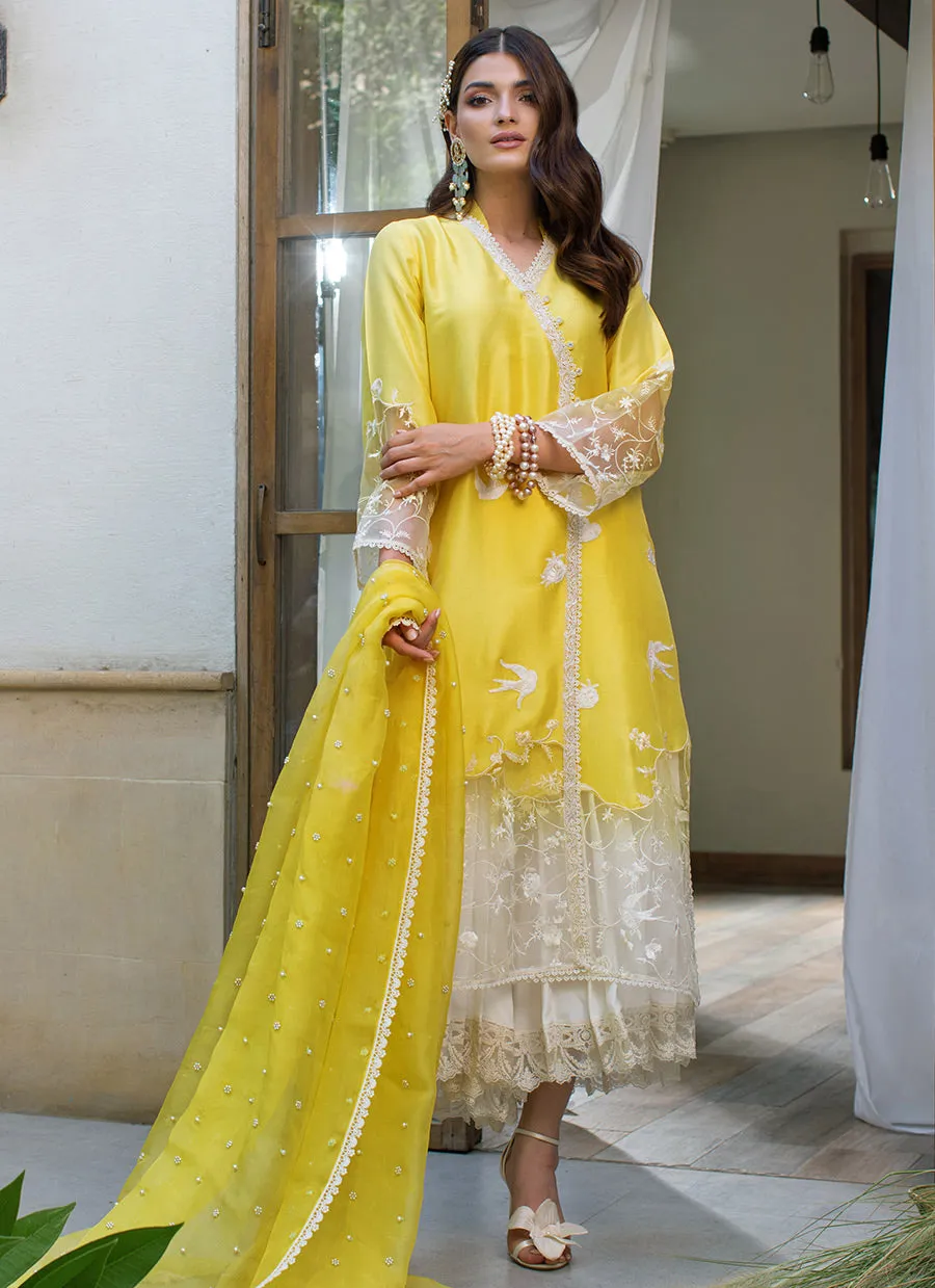 Daffodil Yellow Shirt With Dupatta