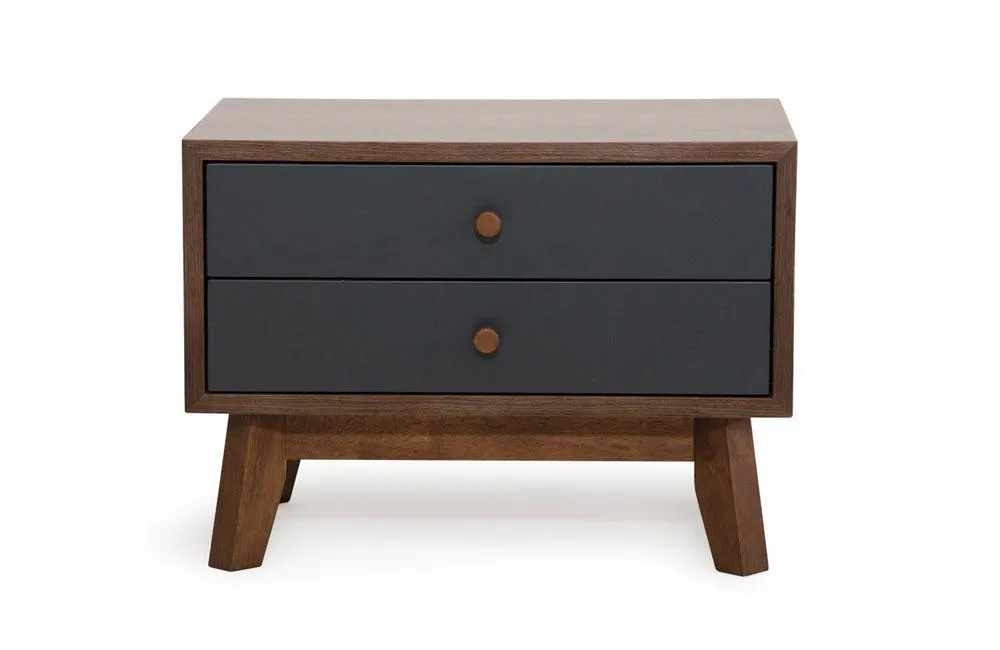 Dali Modern Gray & Walnut Nightstand