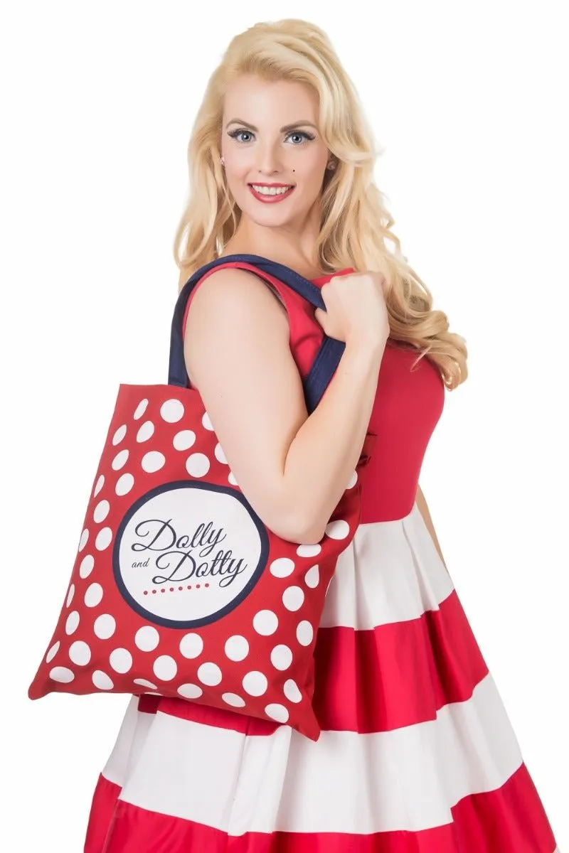 Dolly and Dotty Red Polka Dot Tote Bag