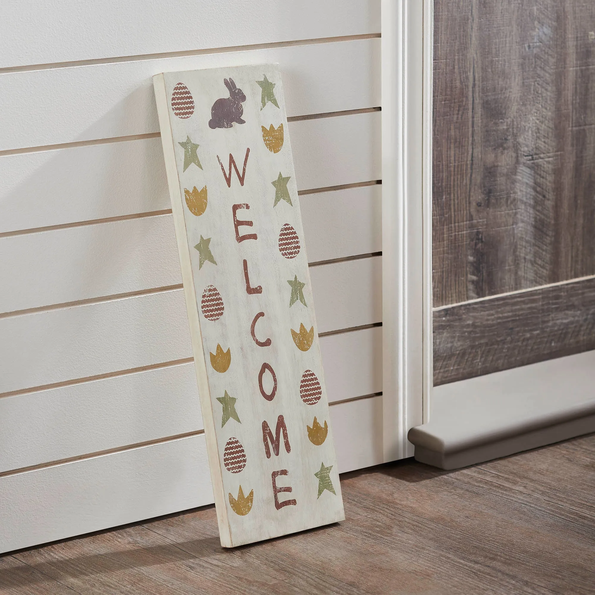 Easter Welcome Wooden Sign 20x6