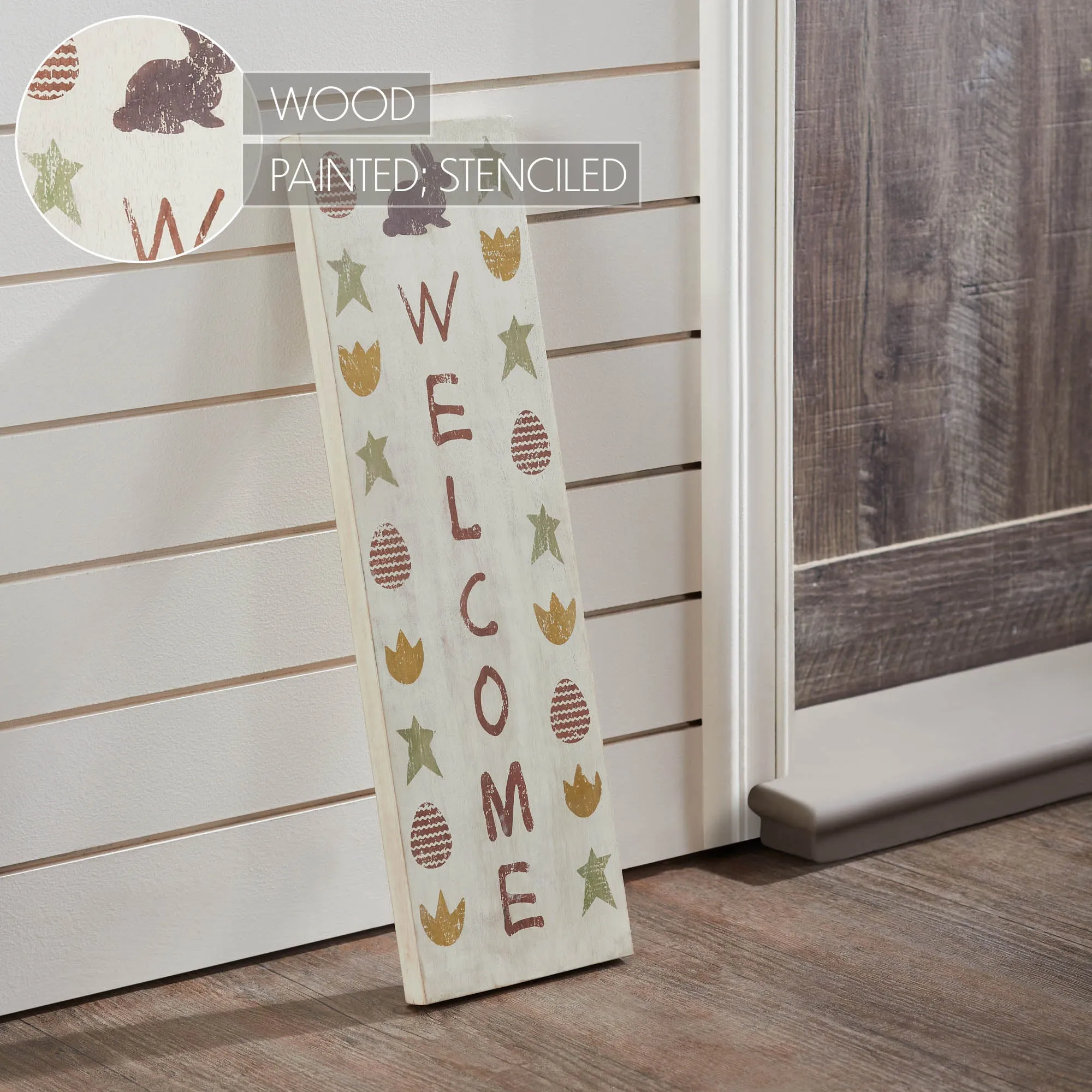 Easter Welcome Wooden Sign 20x6