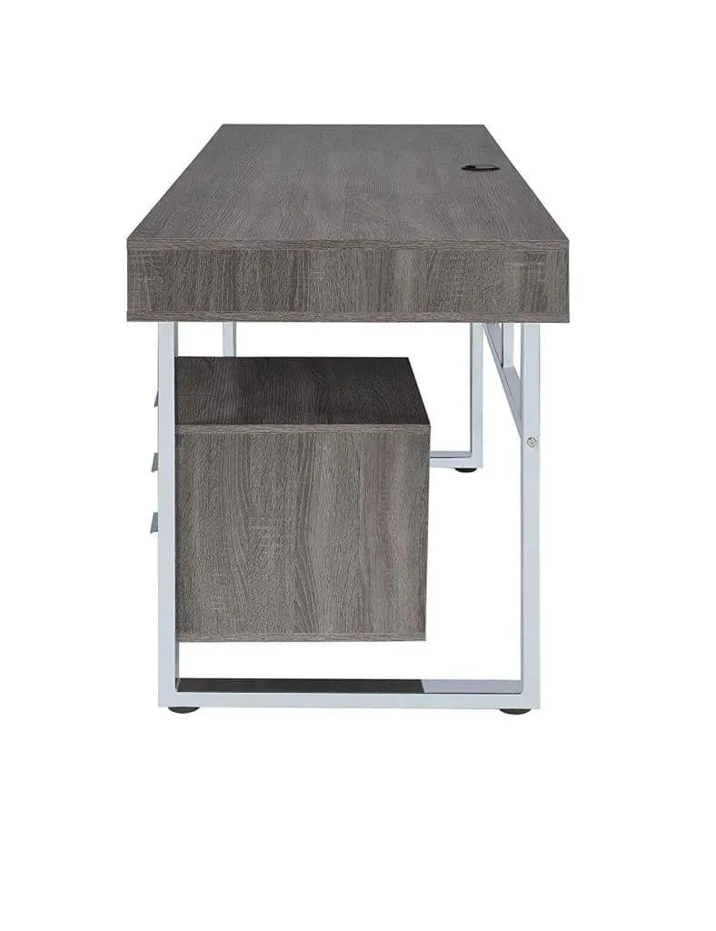 Elegant Contemporary Style Wooden Writing Desk, Gray