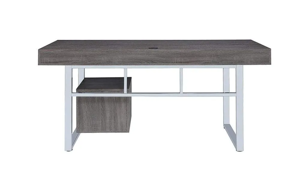 Elegant Contemporary Style Wooden Writing Desk, Gray