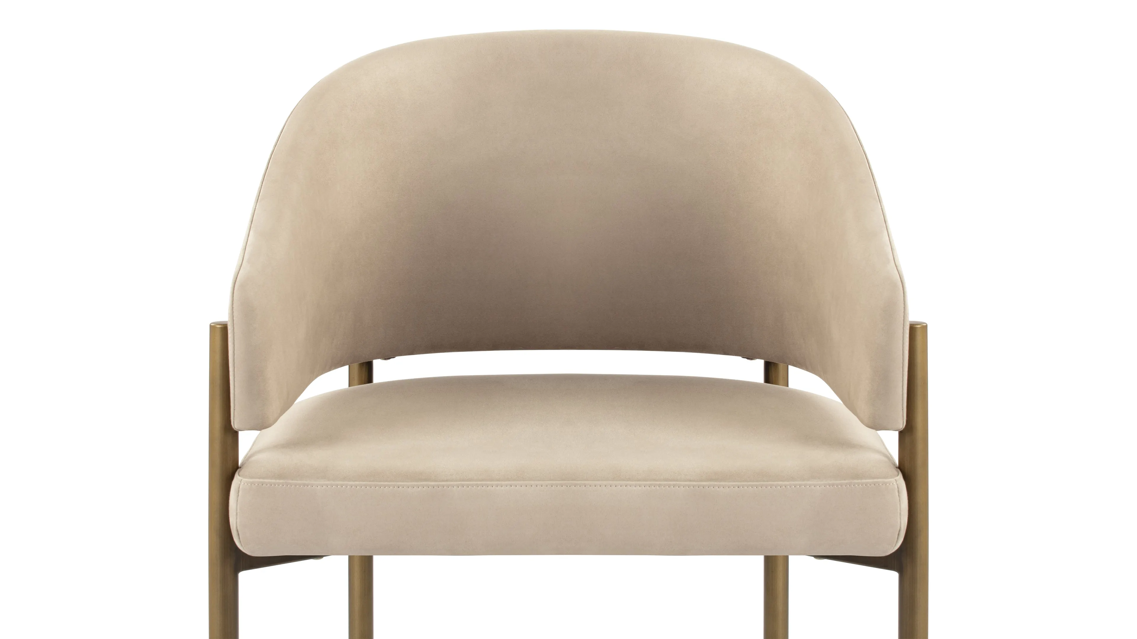 Esme - Esme Dining Chair, Latte Vegan Suede and Brushed Brass