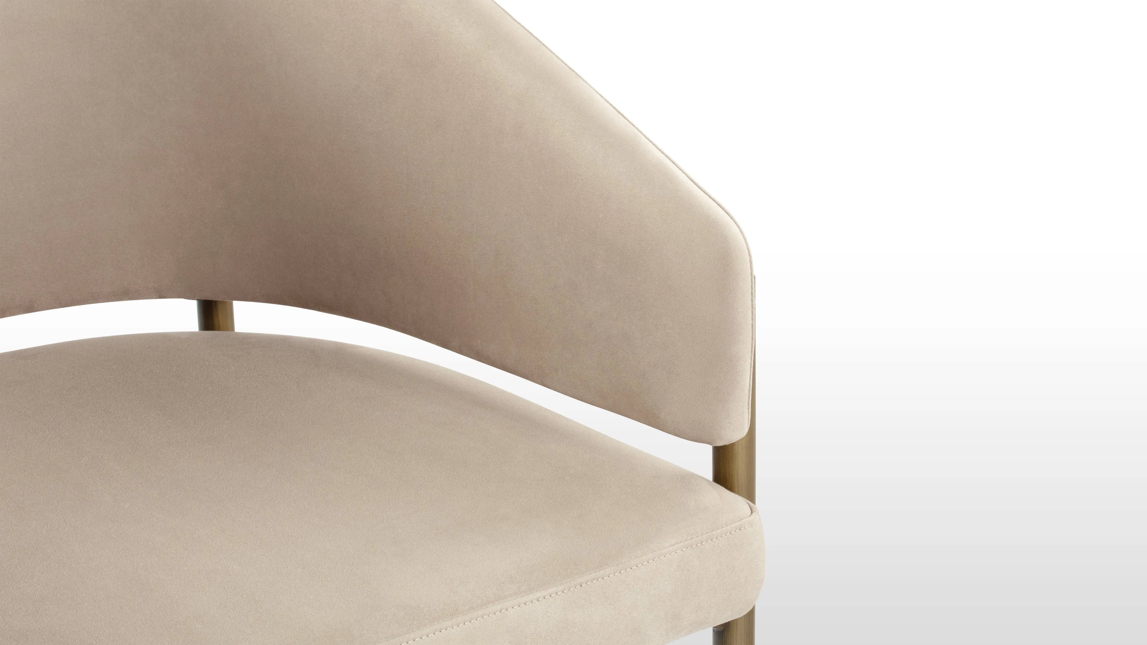 Esme - Esme Dining Chair, Latte Vegan Suede and Brushed Brass