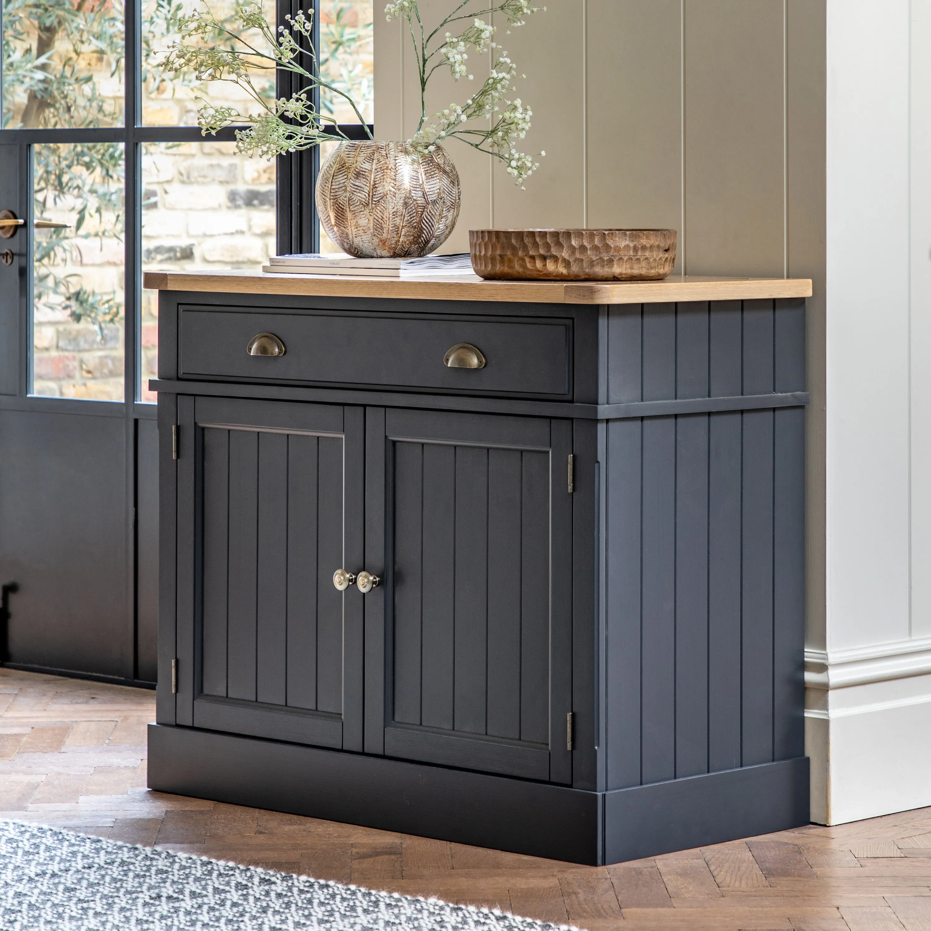 Farmington Blue Black 2 Door 1 Drawer Sideboard