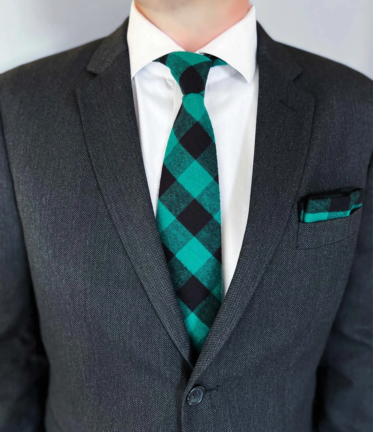 Flannel Necktie - Green Buffalo