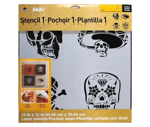 Folkart Ed Roth Stencil Skull Set 12 X 12