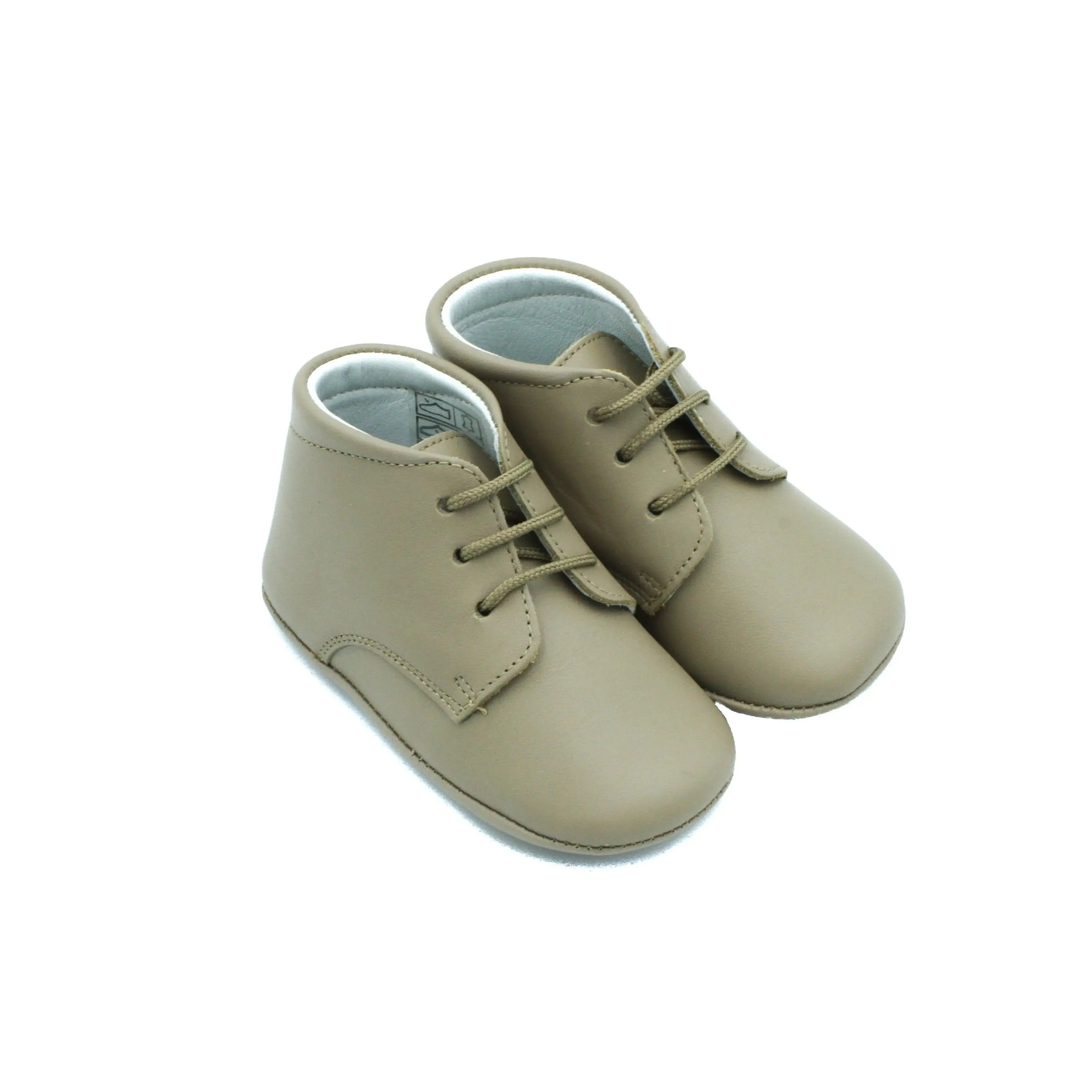 Gabriel- Beige Leather Baby Booties