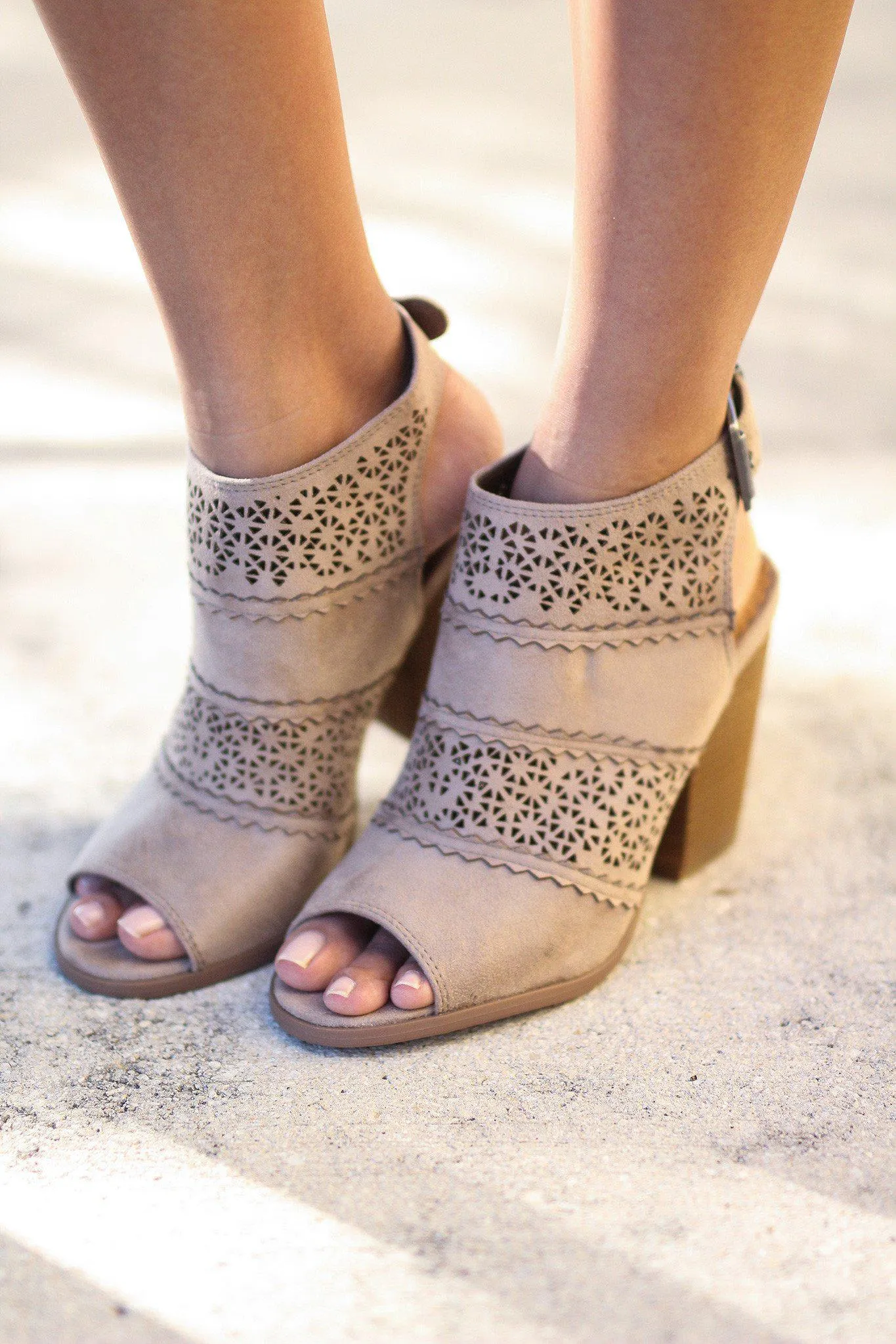 Girl B Flossin Taupe Booties