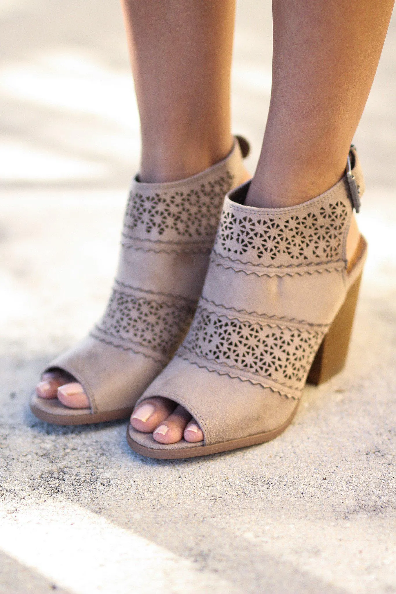 Girl B Flossin Taupe Booties