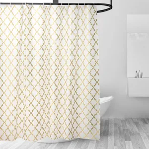 Kuber IndustriesSoft Texture Bath Curtain|Natural Drape Waterproof Shower Curtain 6 Feet|Pack of 5|Gold