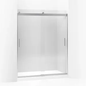 Levity 74" Clear Glass Sliding Shower Door in Bright Polished Silver with 0.31 Thick Glass