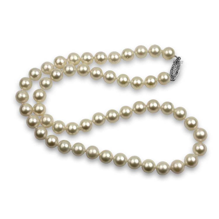 Mastoloni 14k White Gold Cultured Pearl Strand Necklace 18"