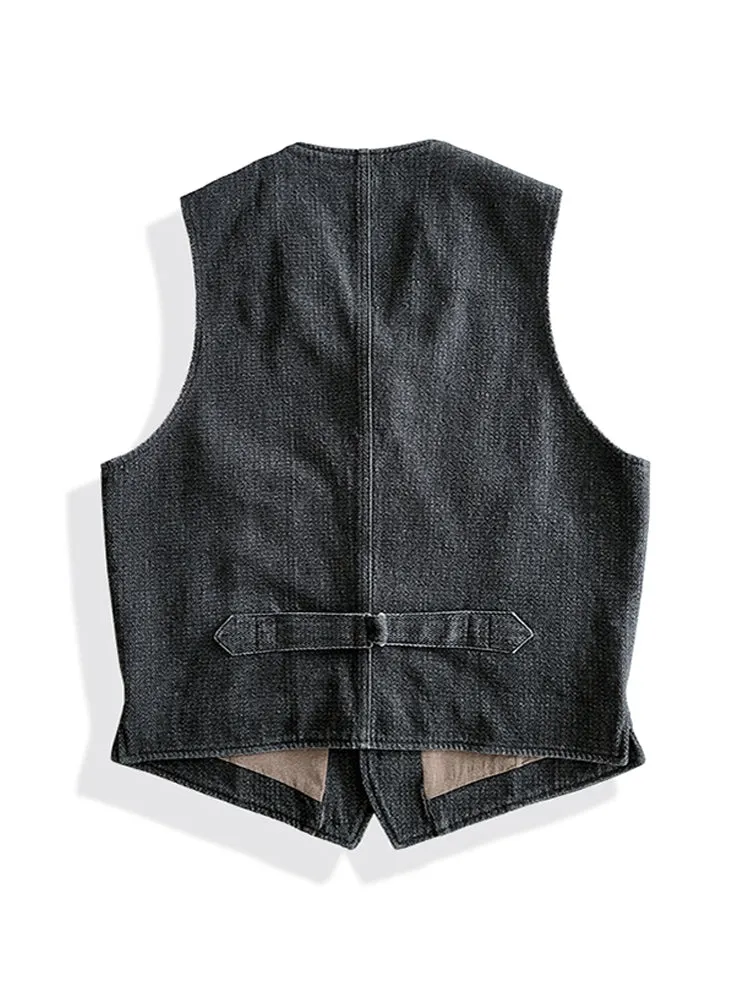 Men's Charcoal Shawl Collar Vest