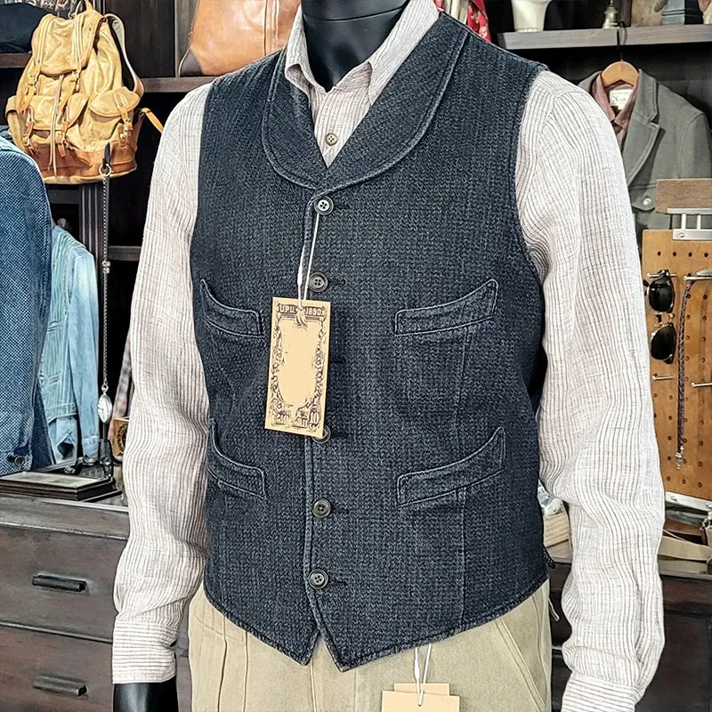 Men's Charcoal Shawl Collar Vest