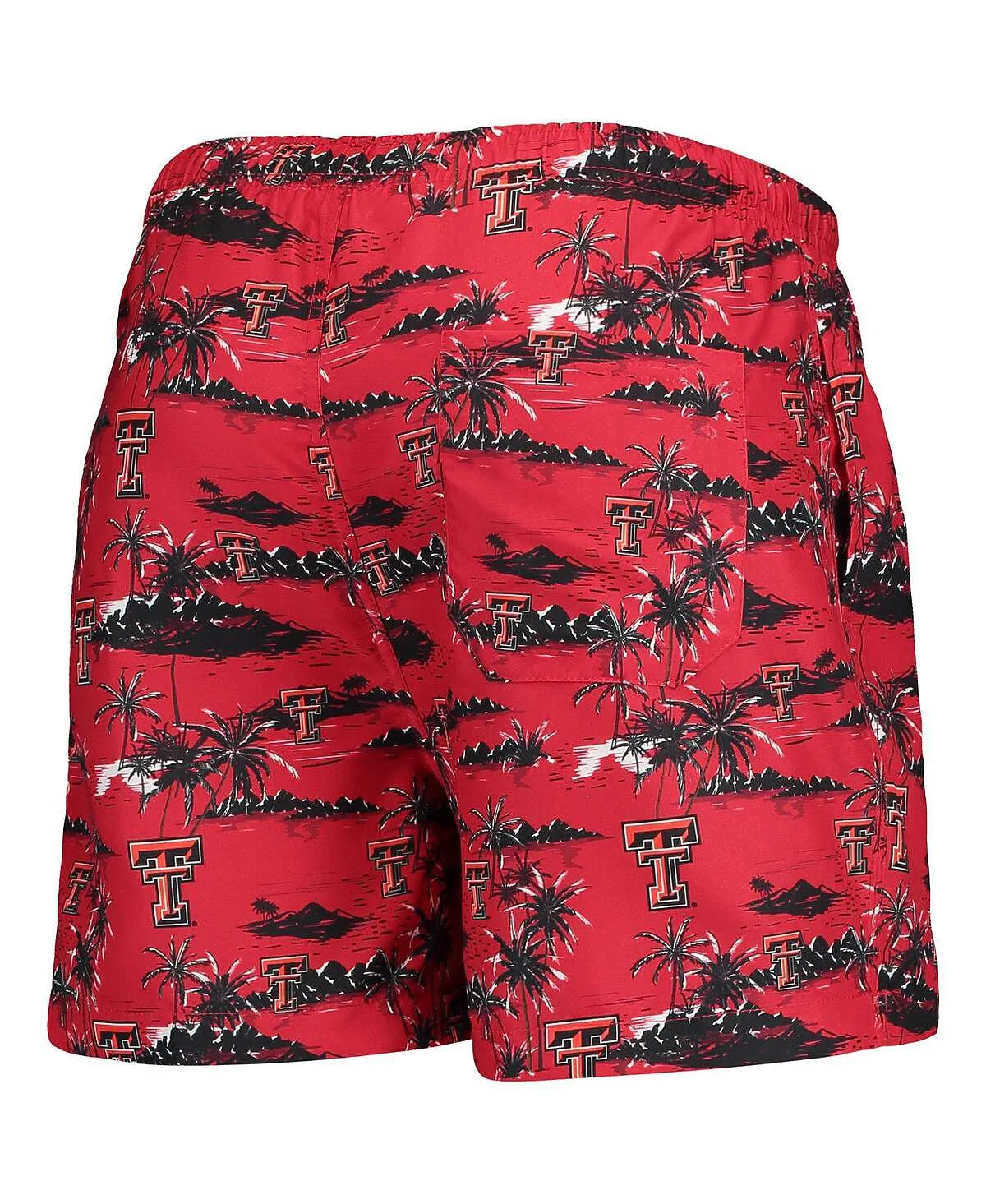 Men's red swimming trunks texas tech red raiders island palm FOCO, red