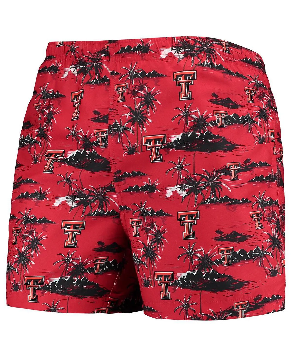 Men's red swimming trunks texas tech red raiders island palm FOCO, red